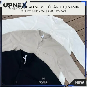 Áo Sơ Mi Nam Cổ Tàu Upnex Dài Tay Gía Tốt - Sơ Mi Cổ Trụ Vải Oxford Co Giãn Nhẹ Form Slim Fit